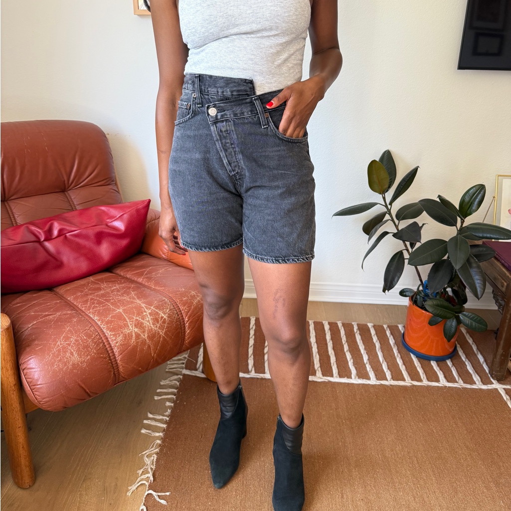 Agolde Black High Waist Shorts